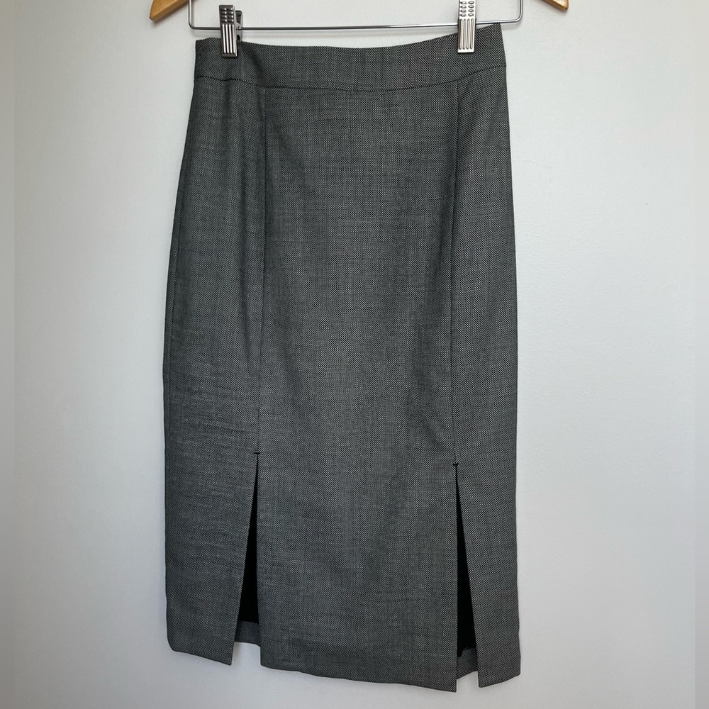 Reiss Gray Midi Pencil Skirt with front Slits- size 0